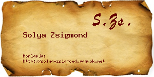 Solya Zsigmond névjegykártya